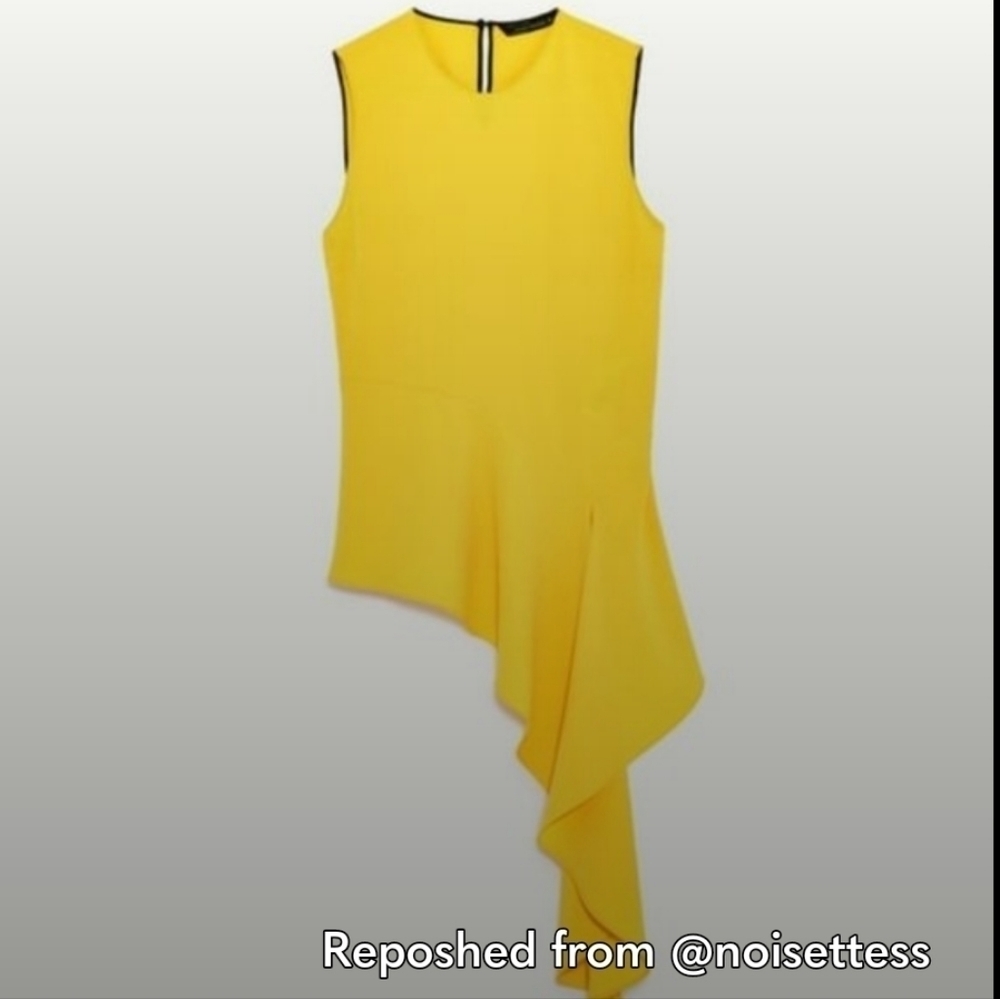 Zara Yellow Asymmetrical Blouse
